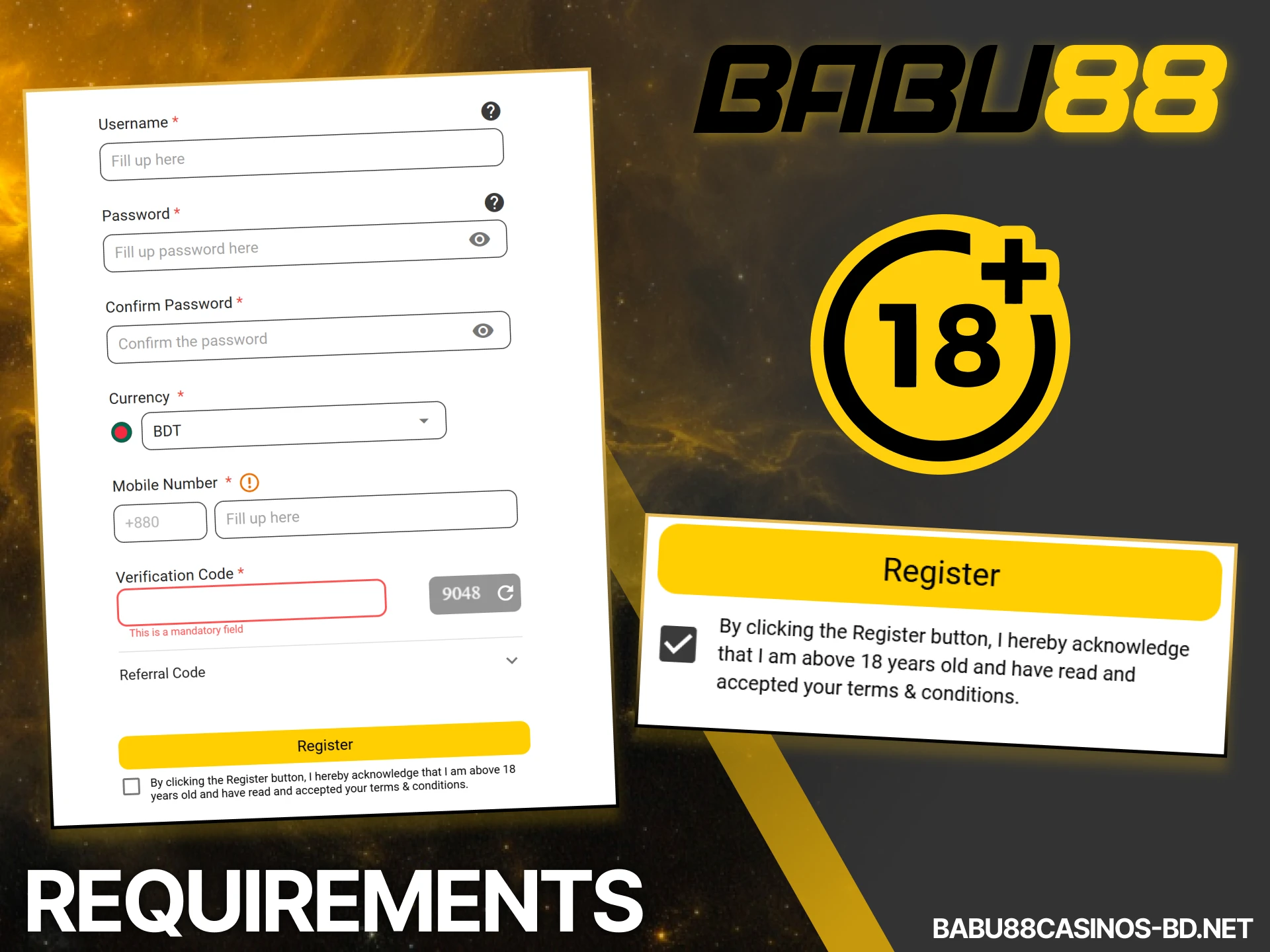 Review Babu88 registration requirements and conditions before creating your profile.