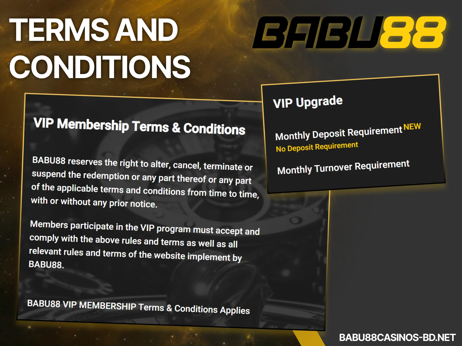 Review official terms and conditions of the Babu88 VIP program.