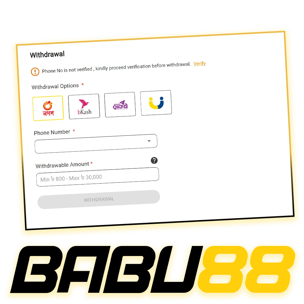 Check your withdrawal options on the official Babu88 website.